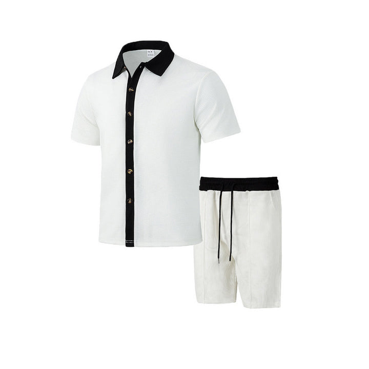 Casual men's short sleeve t-shirt and chic sport shorts set