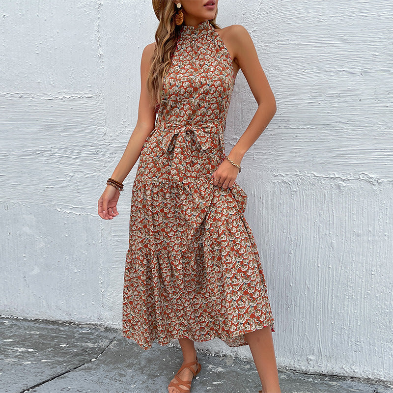 Lune London Women's Floral High Neck Maxi Dress
