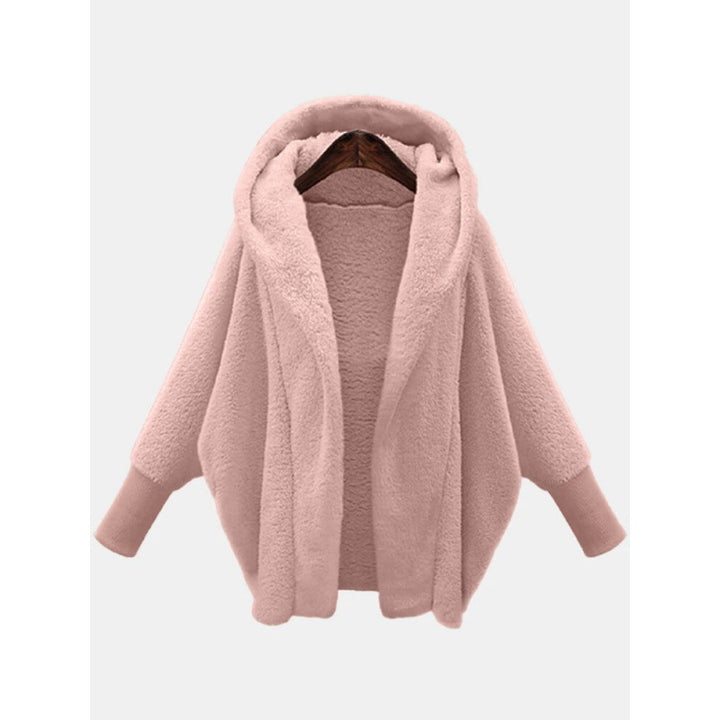 Women's Cozy Oversized Hoodie Cardigan made of Teddy Fleece with Bat Sleeves Amarae