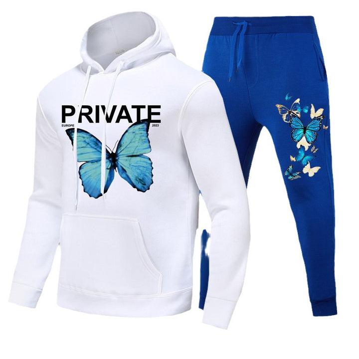 Women's hoodie and jogger pants set with colorful butterfly print Lune London