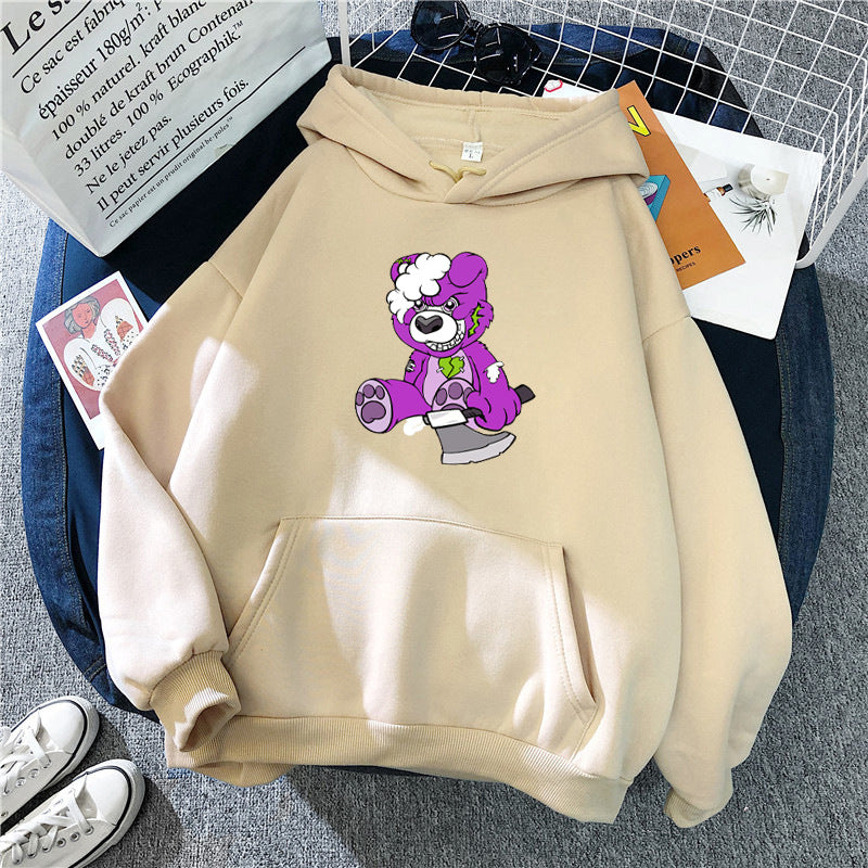 Women's hooded sweatshirt with charming bear motif Chic & Stil