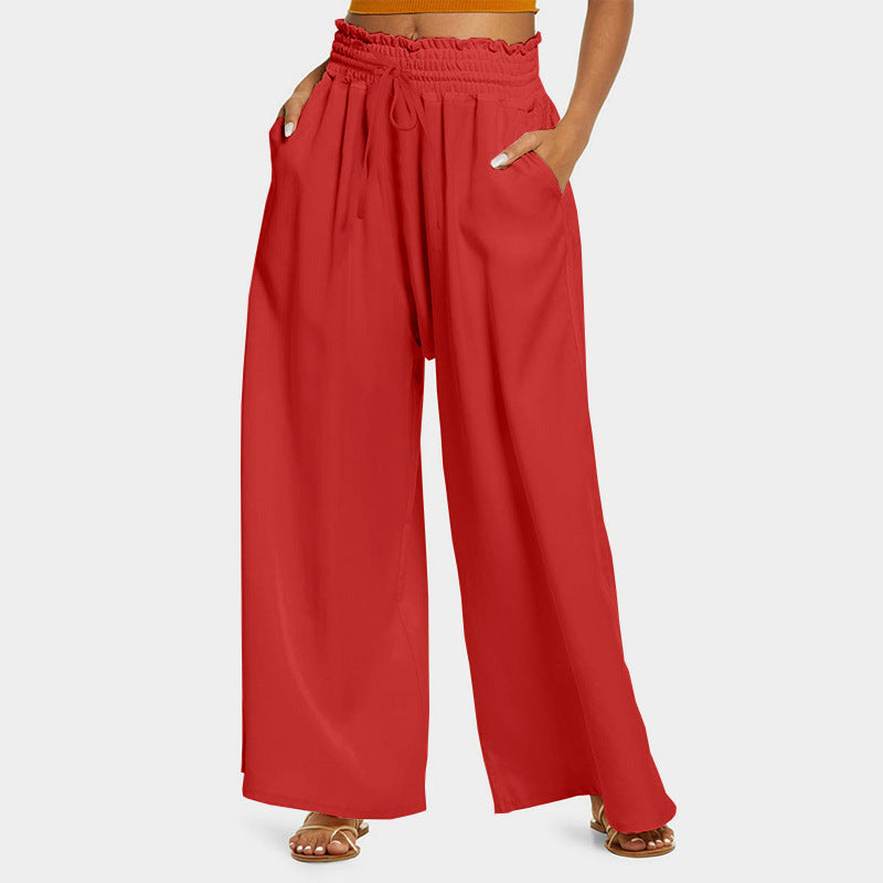 Loose leisure pants for women with elastic waist and practical pockets Lune London