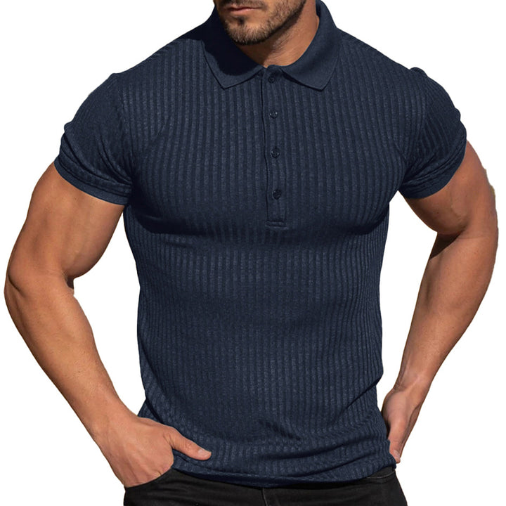 Men's short sleeve polo shirt in breathable structured fabric with stylish collar Lune London