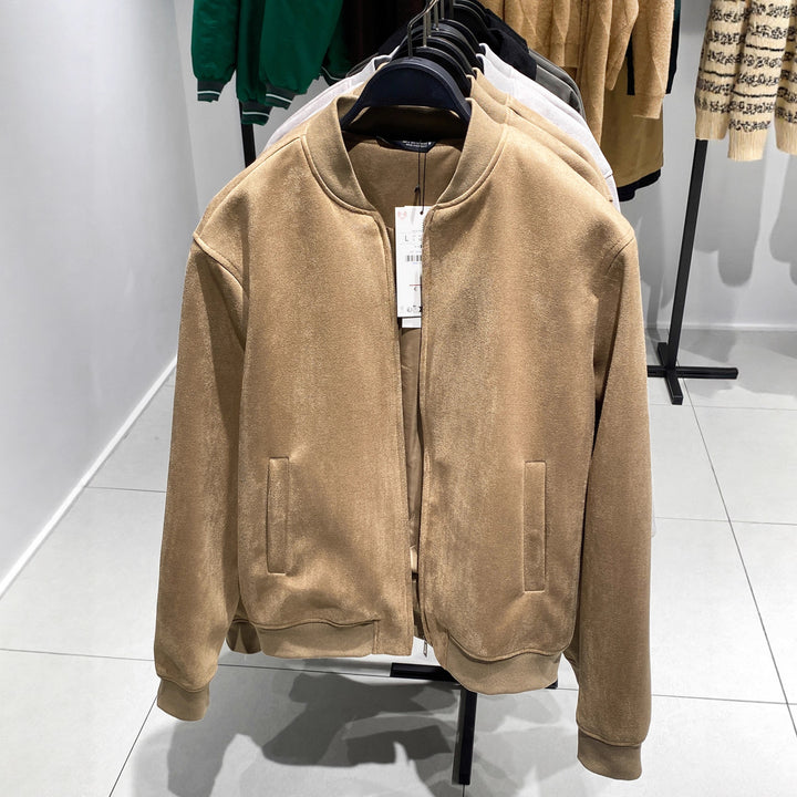 Men's suede bomber jacket with fine structure Amarae