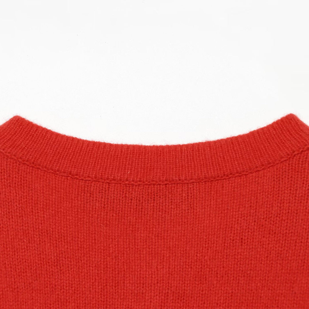 Women's fine knit cardigan with round neckline and full button placket Amarae