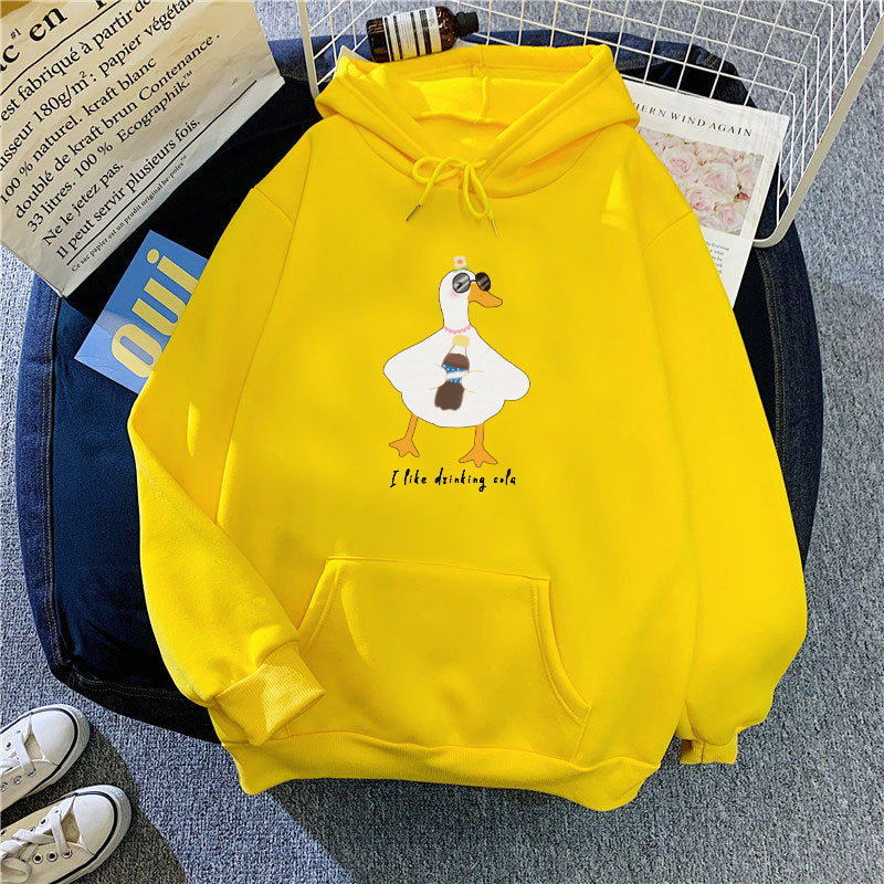 Women's hooded sweatshirt with creative duck design Chic & Stil
