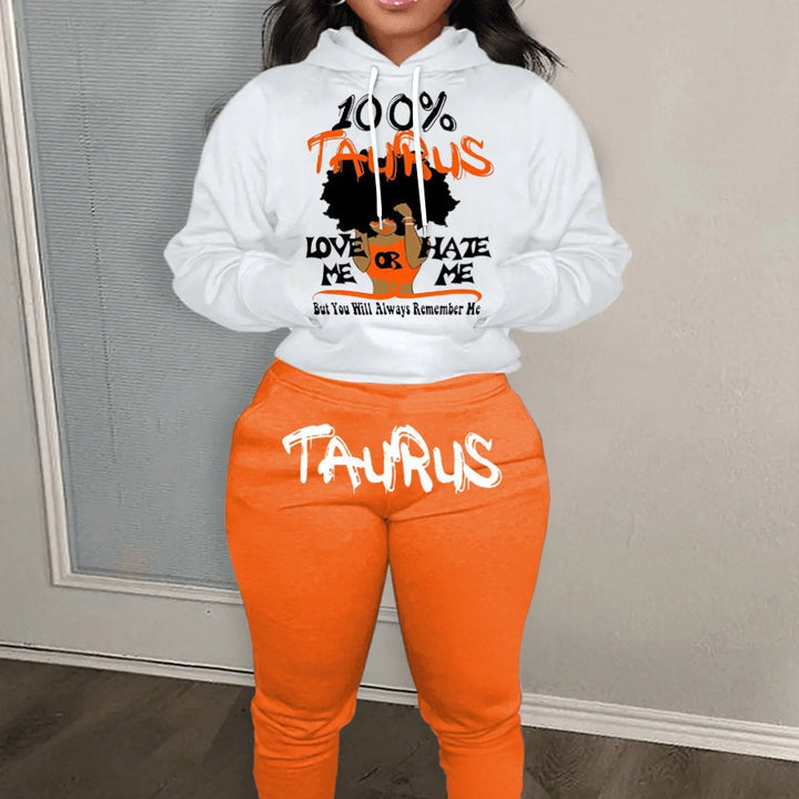 Women's hoodie and jogger pants set with a unique astrological pattern Lune London