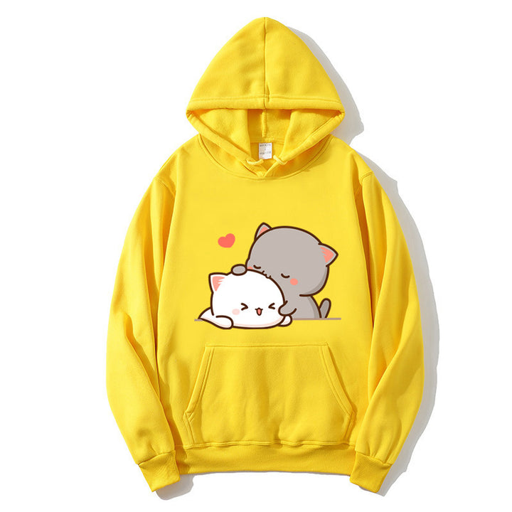 Women's hooded sweatshirt with cute cat design Chic & Stil