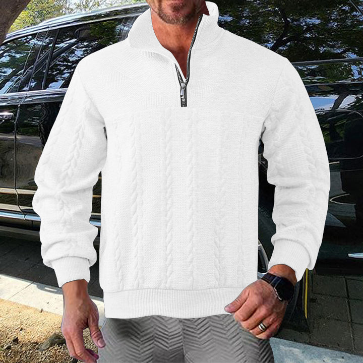 Pull-over zip pour homme avec design texturé Amarae