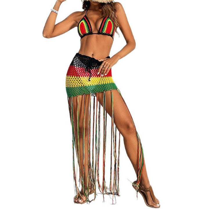 Crochet fringe beach skirt for women Lune London