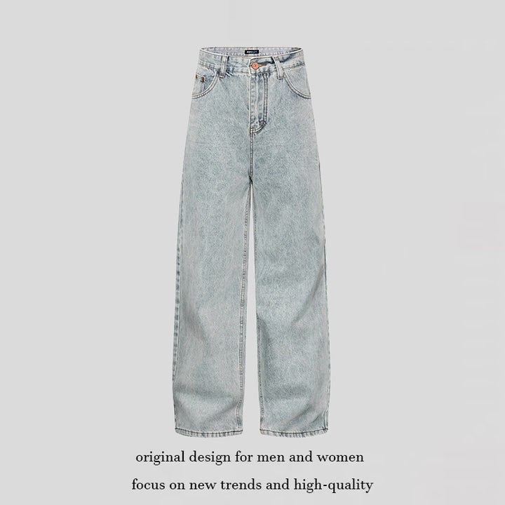 Women's High-Cut Vintage-Washed Baggy Jeans with Wide Palazzo Cut Amarae