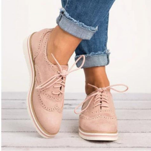Amarae | Brogues Shoes Genuine Leather Classic Lacing Elegant Perforated Design