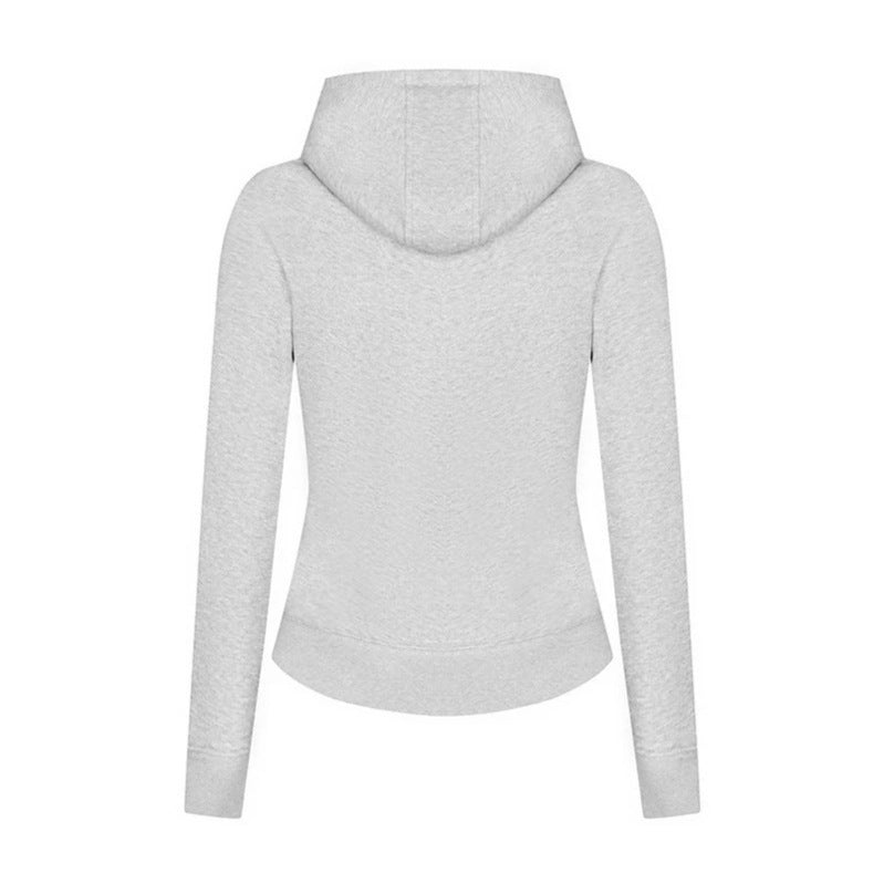 Women’s hooded sweat jacket with distinctive decorative zipper and kangaroo pocket Amarae