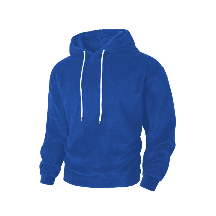 Men's Cozy Fleece Hooded Sweatshirt with Drawstring Lune London