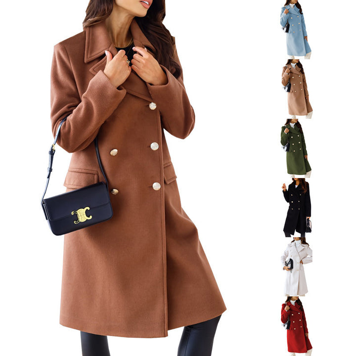 Elegant wool coat for women with trendy double-breasted design Amarae