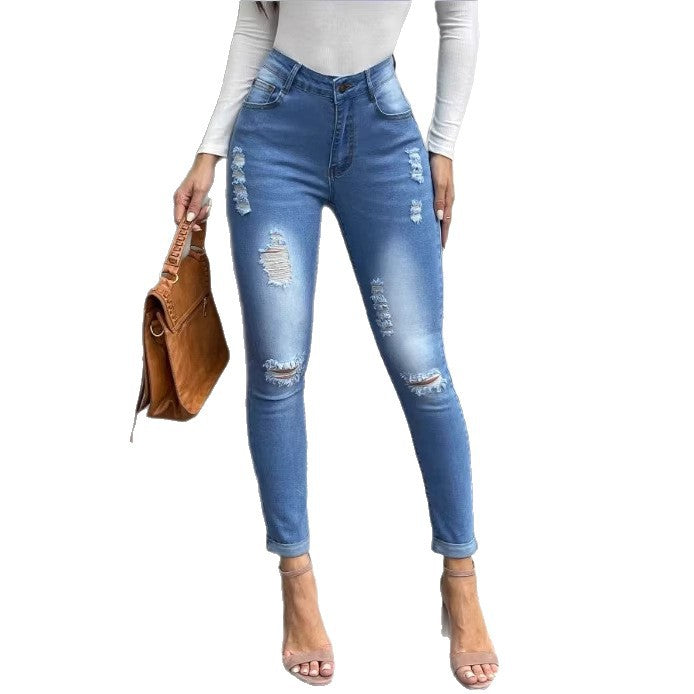Ladies Shaping Skinny Jeans in Used Look with High Waist and Stretch Form Amarae
