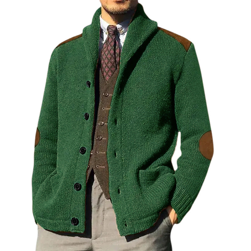 Lune London | Men's Cozy Knitted Cardigan with Modern Shawl Collar and Practical Button Details