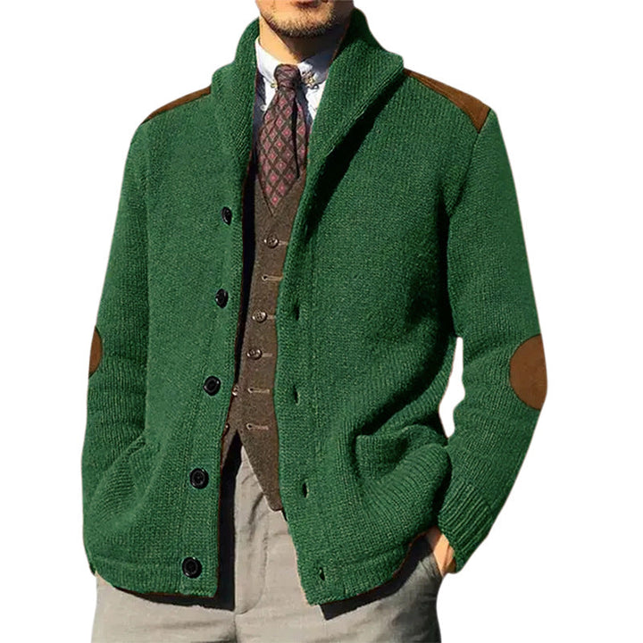 Lune London | Men's Cozy Knitted Cardigan with Modern Shawl Collar and Practical Button Details