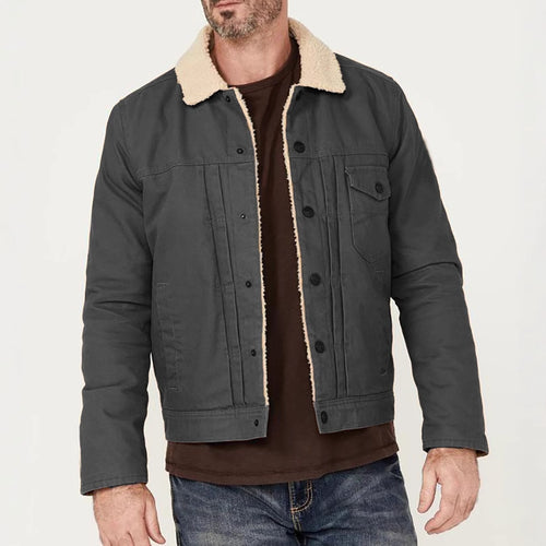 Cotton patterned jacket for men with fleece lining Amarae