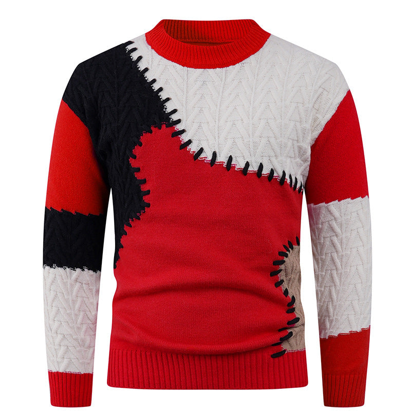 Fashion sweater for men with a unique patchwork design Lune London