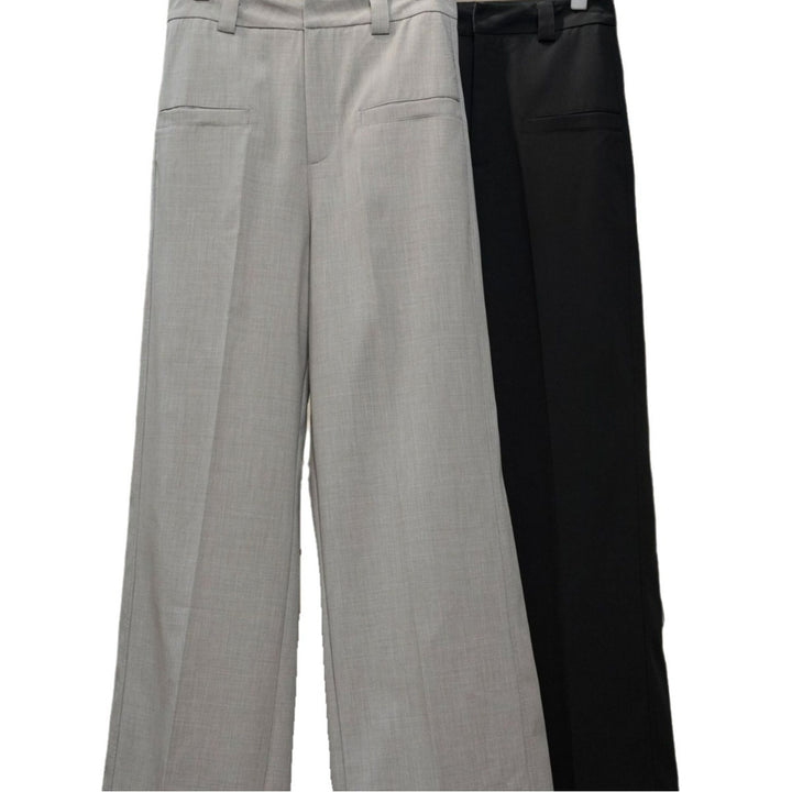 Women High-waisted Pleated Palazzo Pants with Sewn-in Side Pockets Amarae