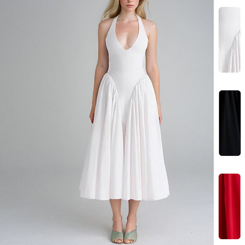 Robe Maxi Élégante pour Femmes avec Décolleté en V Profond et Jupe Flottante Chic & Stil