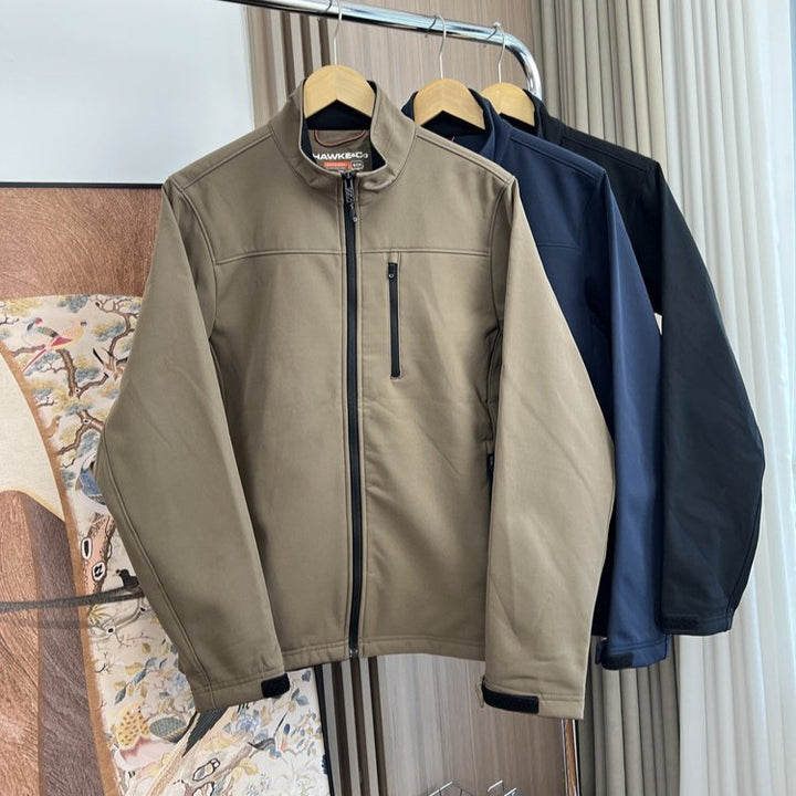 Men's softshell jacket with stand-up collar, water-repellent function and zippered pockets Amarae