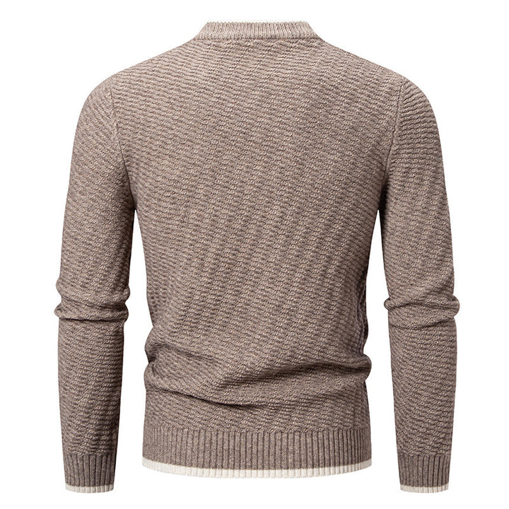 Structured ribbed patterned knit sweater for men Lune London