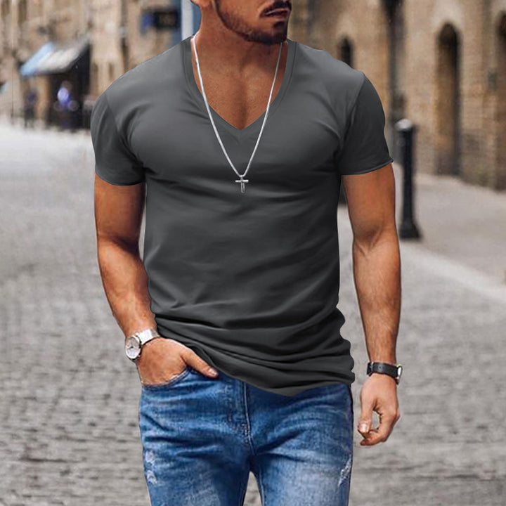Men's casual V-neck t-shirt Chic und Style