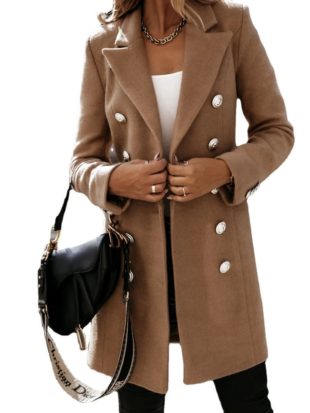 Ladies Elegant Lined Trench Coat with Trendy Button Details Lune London