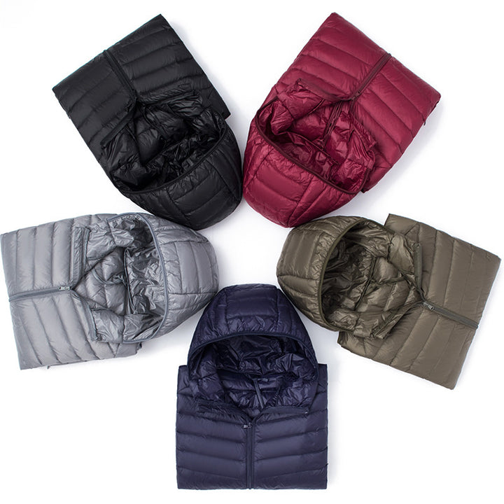 Men's Ultralight Quilted Hooded Jacket with Windproof Microfiber Filling Amarae