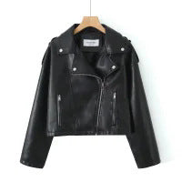 Elegant motorcycle jacket for women with zipper closure and practical pockets Amarae