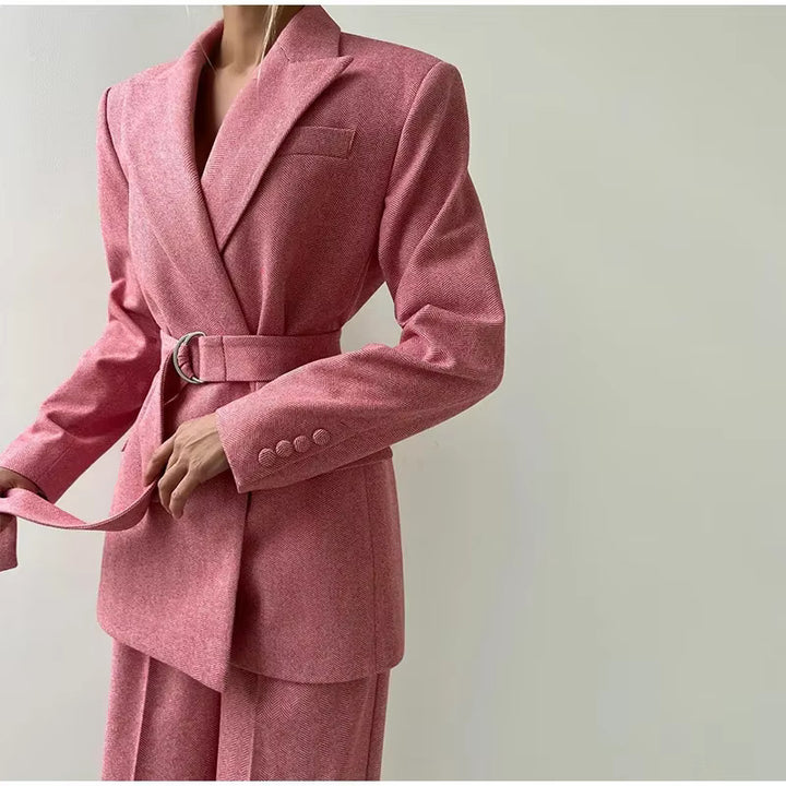 Women's jacket with waist belt and elegant lapel Lune London