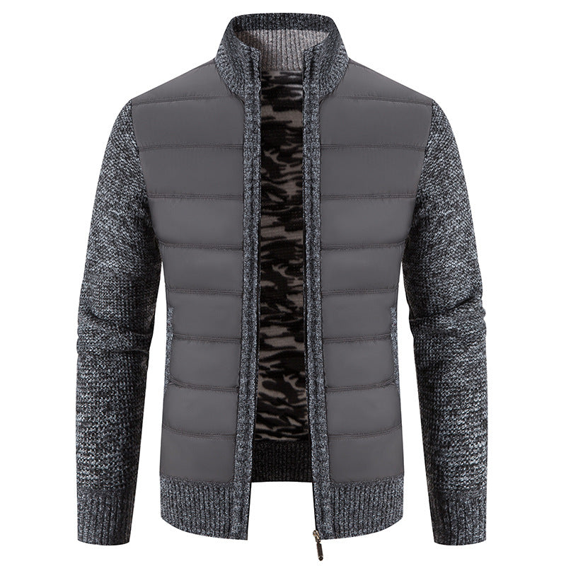 Quilted jacket for men with knitted sleeves trendy Lune London