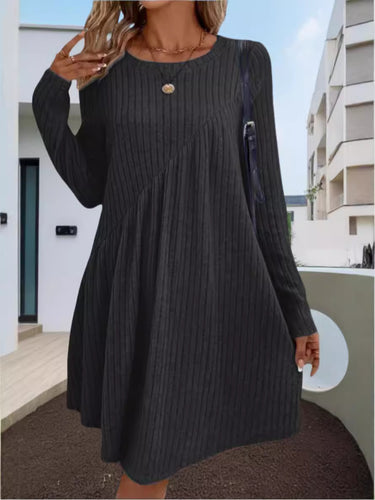 Casual rib dress for women with asymmetrical design Amarae