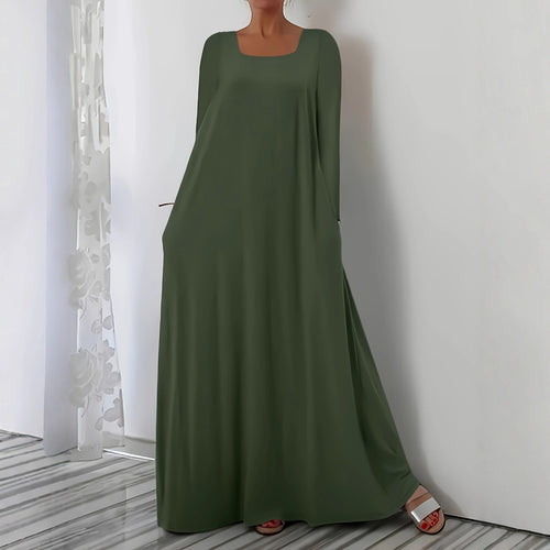 Maxi dress with a loose fit for women with practical pockets Amarae