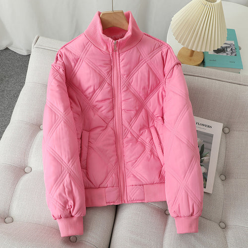 Ladies quilted transition jacket with high collar and elastic cuffs Amarae
