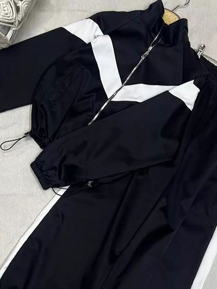 Women's Retro Tracksuit with Zip Jacket and Elastic Waist Pants Amarae