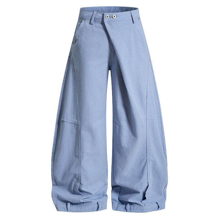 Women's Wide High-Waist Culotte Cargo Balloon Pants with Draping and Adjustable Hem Amarae
