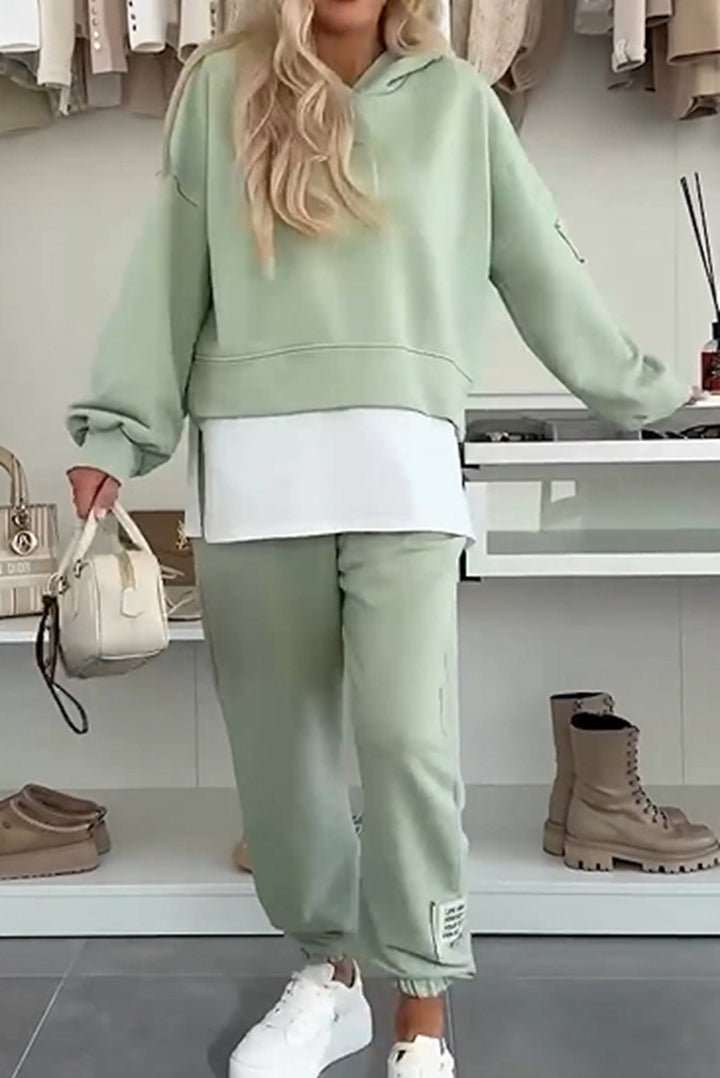 Ensemble de hoodie décontracté pour femme avec taille élastique et manches volumineuses Chic & Stil