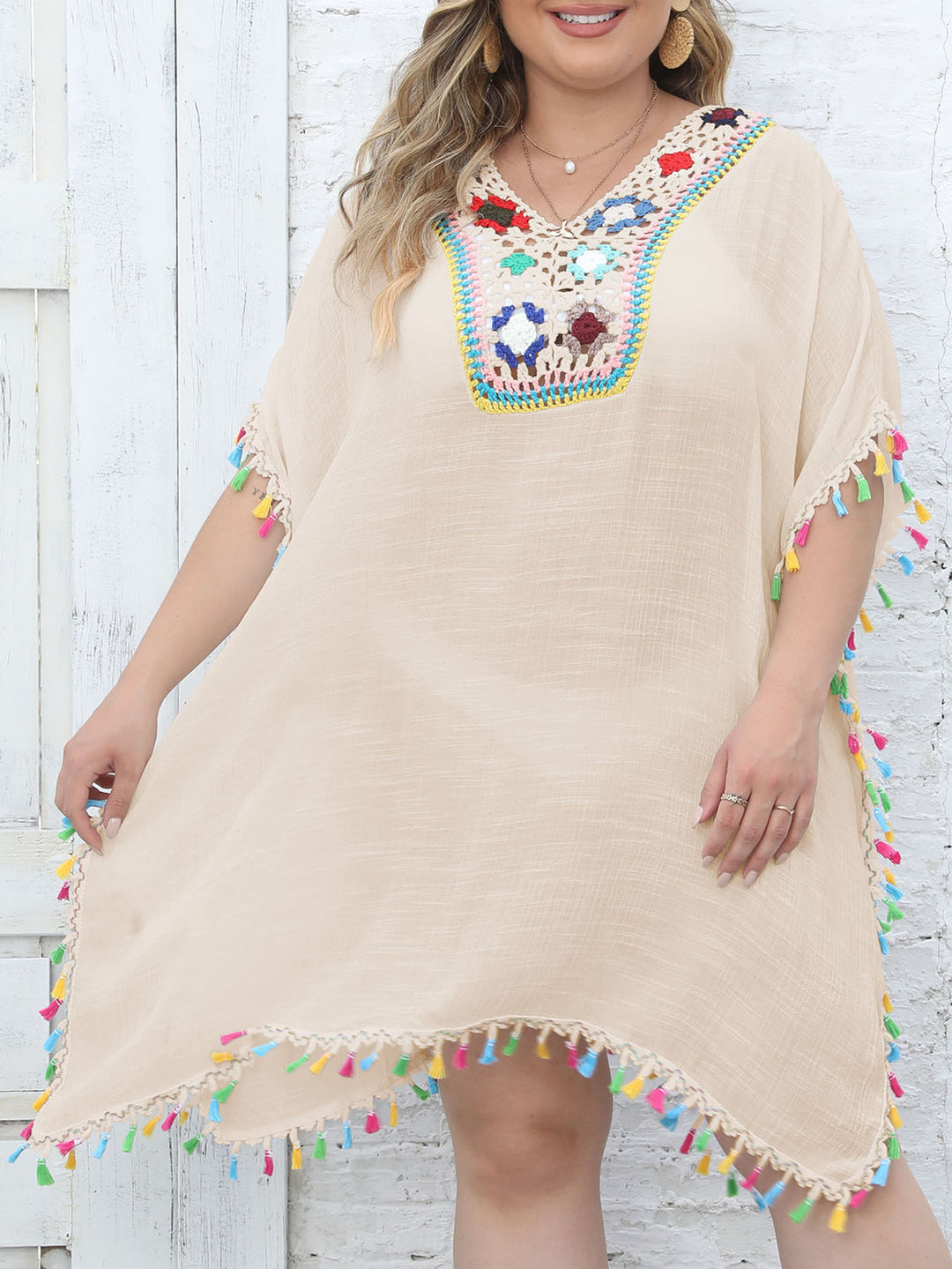 Fringe Embroidered Beach Dress for Women Lune London