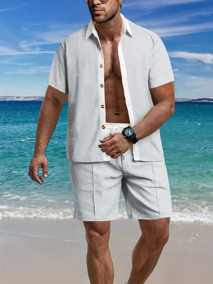 Men's casual short-sleeve shirt and structured design shorts Lune London
