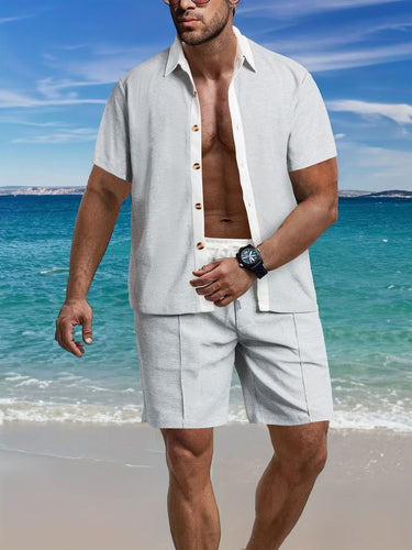 Men's casual short-sleeve shirt and structured design shorts Amarae