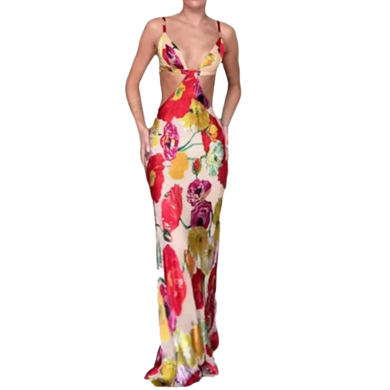Robe Maxi Élégante Femme avec Découpe Florale et Design Découpé Chic & Stil