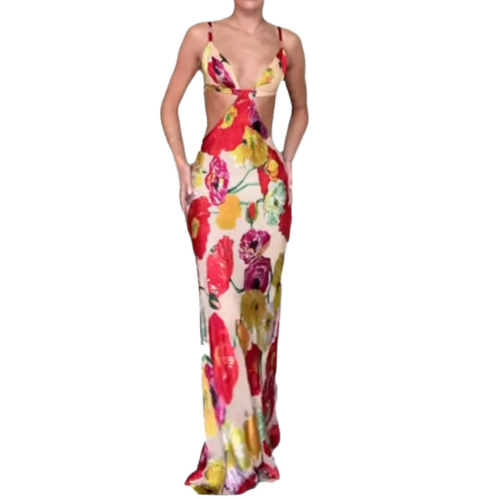 Robe Maxi Élégante Femme avec Découpe Florale et Design Découpé Chic & Stil