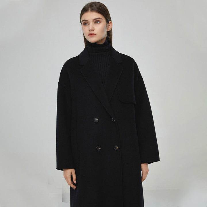Manteau long en laine élégant et classique pour femmes Chic & Stil