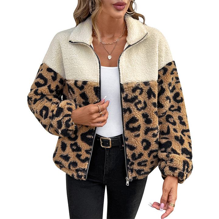 Lady teddy jacket with leopard pattern Lune London