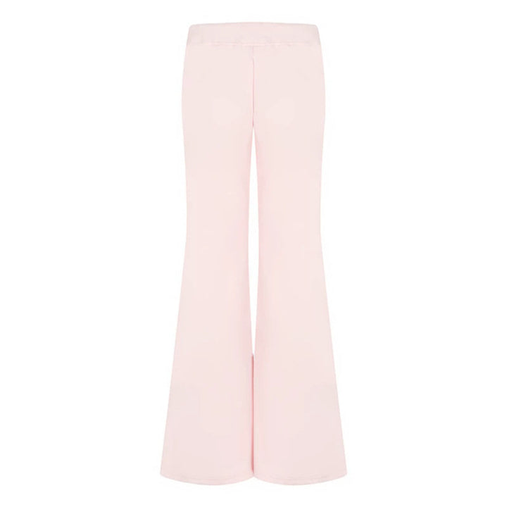 Women Flared Lounge Pants with High Comfort Waistband, Drawstring and Rhinestone Logo Amarae
