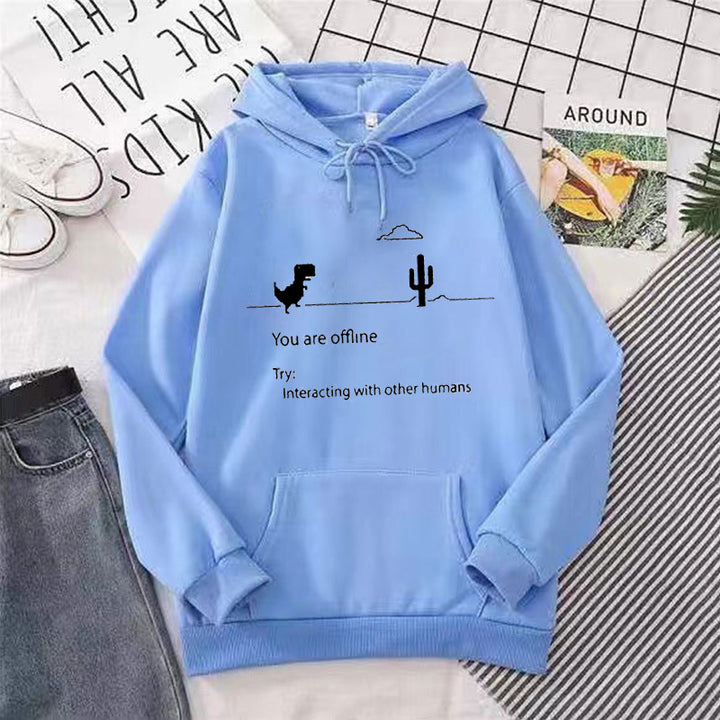 Women's hoodie with creative dinosaur and interaction motif Chic & Stil