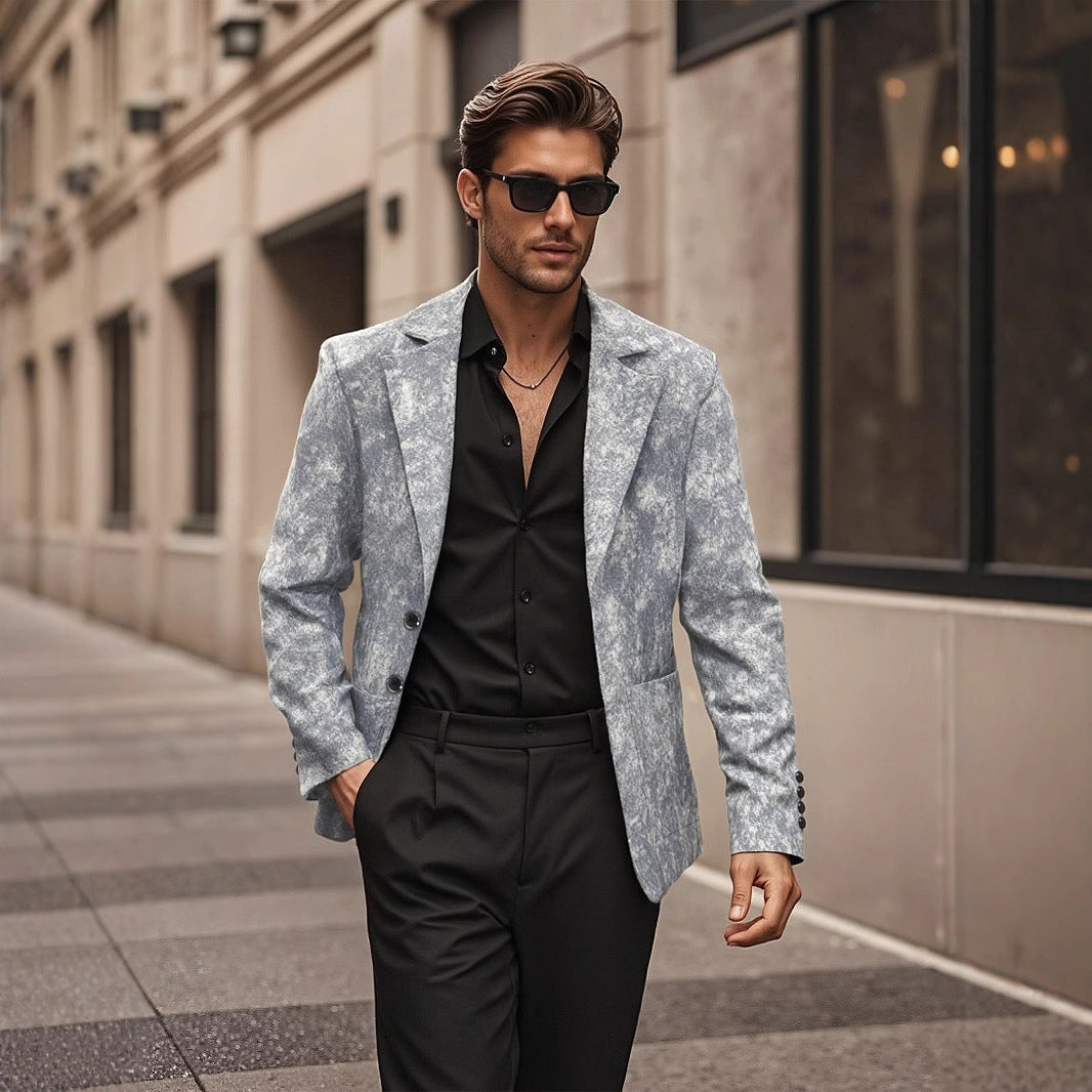 Trendy structured blazer for men with subtle graphic patterns Lune London